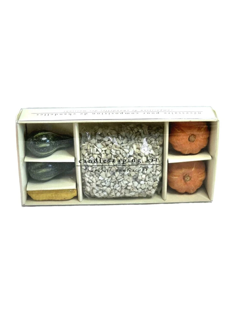 NEW Pier 1 Imports Candlescaping Kit Fall Harvest Pumpkin Gourds Gravel